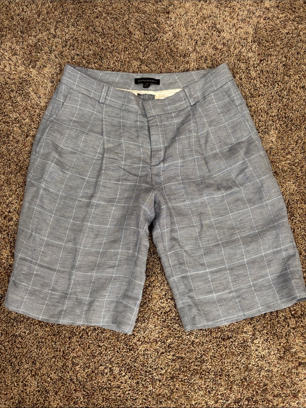 Banana Republic Linen Blend Windowpane Avery Short - 4
